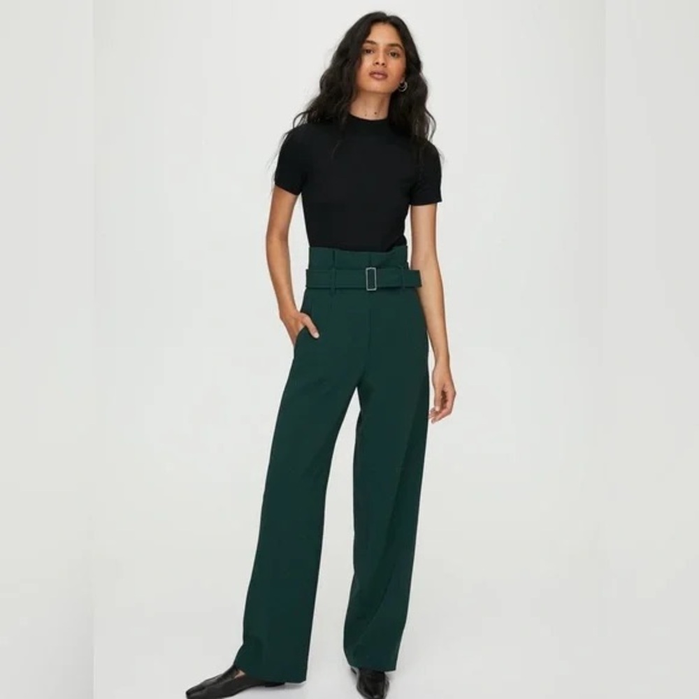 Babaton High-Waisted Power Pant Emerald Green Trousers Size 6